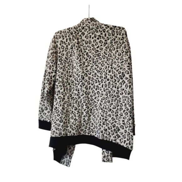 Jones New York Black and White Leopard Print Cardigan - Picture 2 of 7